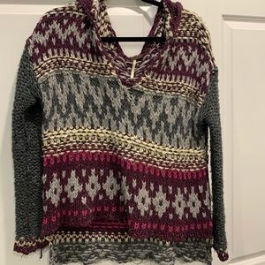 Free people knit sweater with hood